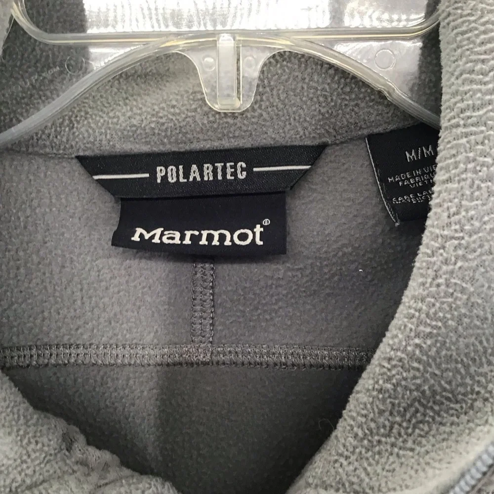 Marmot Men’s Polartec Fleece Full Zip-Up Vest W/Zip Pockets Charcoal Size Medium
